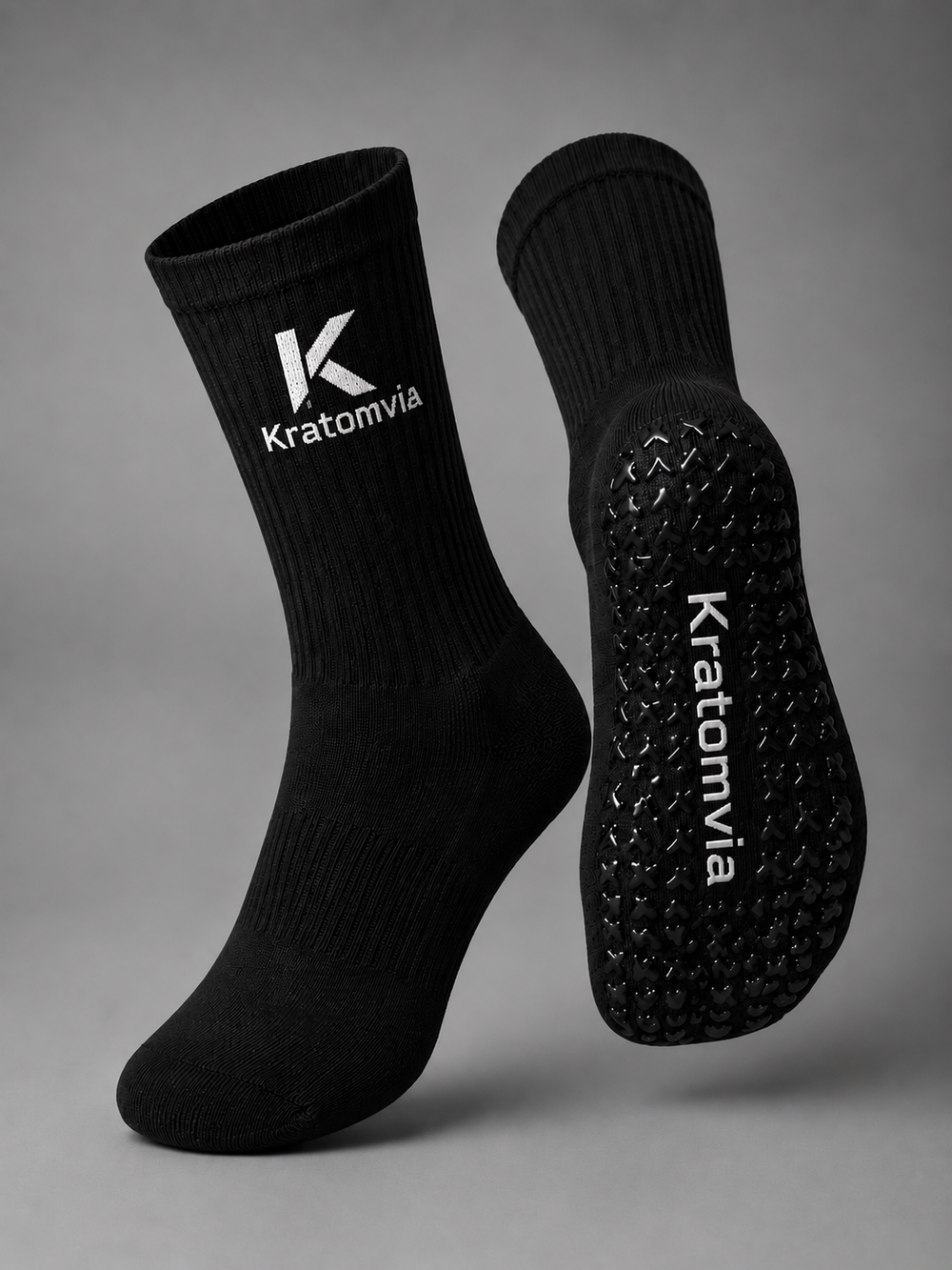 Kratomvia Black Performance Grip Socks