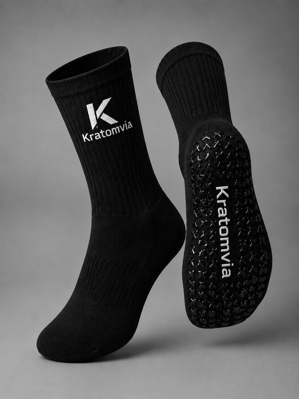 Kratomvia Black Performance Grip Socks