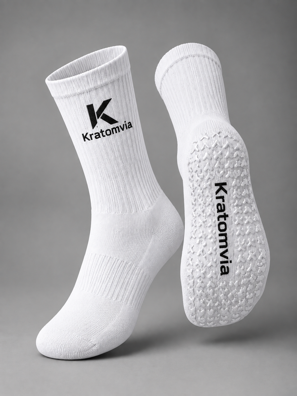 Kratomvia White Performance Grip Socks